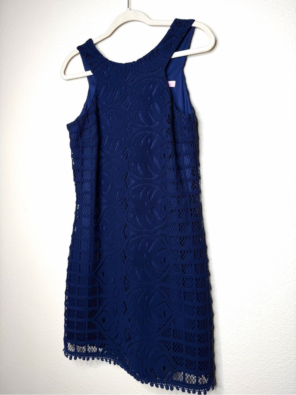 Lily Pulitzer Women's Mango Shift Lace Knit Dress S Sleeveless Navy Blue - Picture 6 of 10